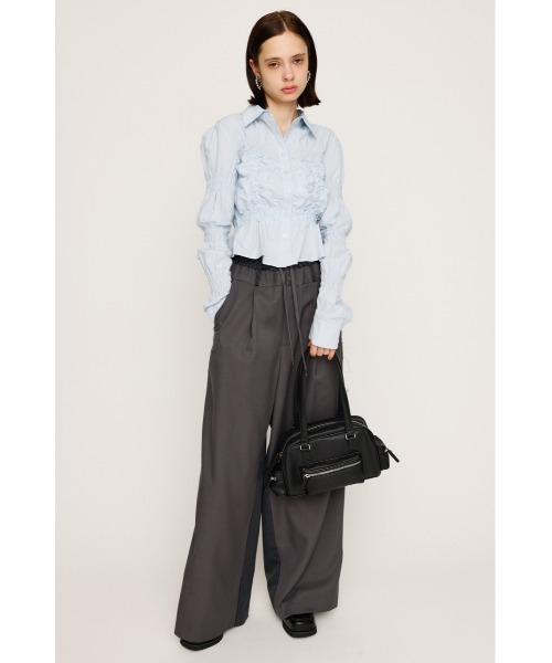 SLY(スライ)の「【新色追加】RANDOM SHIRRING TOPS ランダム シャーリング トップス 秋服 春服(シャツ/ブラウス・レディース・ライトイエロー/ライトブルー/ホワイト・FREE)」の9枚目の写真