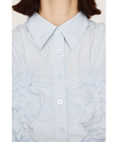 ブラウス シャツ 「新色追加」RANDOM SHIRRING TOPS ランダム シャーリング トップス 秋服 春服 レディース セール】【シャーリング】アシメtops（シャツ/ブラウス）｜Y2K