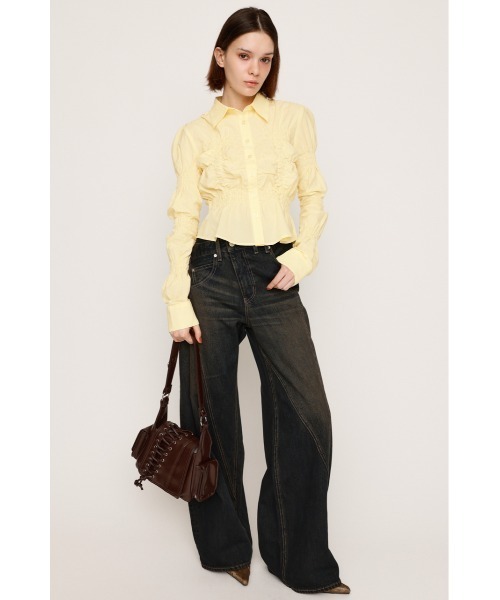 ブラウス シャツ 「新色追加」RANDOM SHIRRING TOPS ランダム シャーリング トップス 秋服 春服 レディース 新色追加】RANDOM SHIRRING TOPS ランダム シャーリング