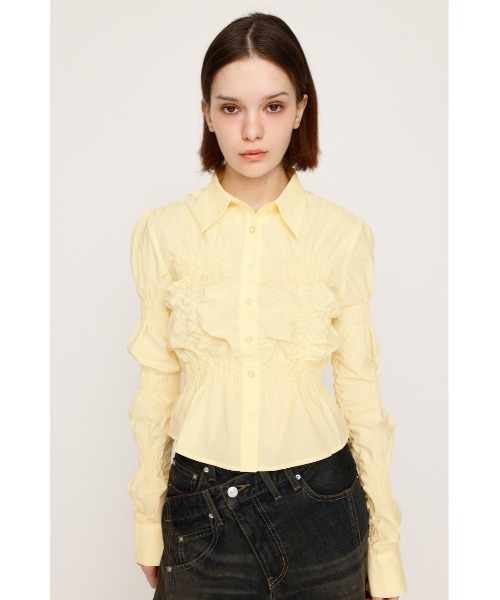 ブラウス シャツ 「新色追加」RANDOM SHIRRING TOPS ランダム シャーリング トップス 秋服 春服 レディース セール】【シャーリング】アシメtops（シャツ/ブラウス）｜Y2K