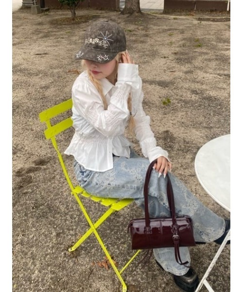 SLY(スライ)の「【新色追加】RANDOM SHIRRING TOPS ランダム シャーリング トップス 秋服 春服(シャツ/ブラウス・レディース・ライトイエロー/ライトブルー/ホワイト・FREE)」の19枚目の写真
