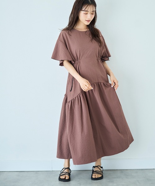 mil(ミル)の「フレアスリーブ ドロスト ワンピース 【587142】(ワンピース・レディース・ブラック/ブラウン/ベージュ・XS/S)」の21枚目の写真