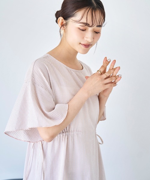 mil(ミル)の「フレアスリーブ ドロスト ワンピース 【587142】(ワンピース・レディース・ブラック/ブラウン/ベージュ・XS/S)」の16枚目の写真