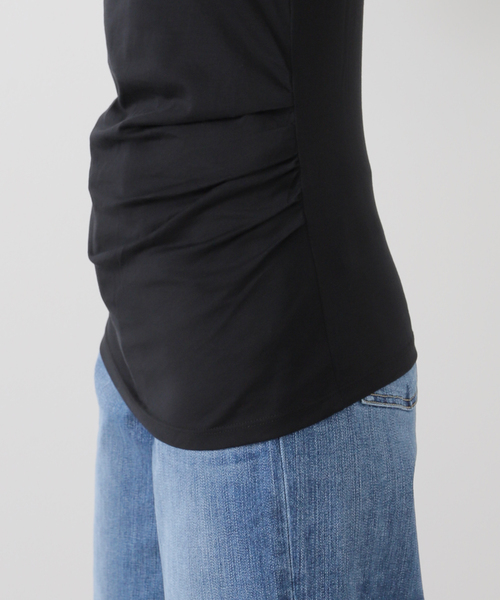 SLOBE IENA(スローブイエナ)の「Serque/セルク ギャザーノースリーブ(タンクトップ・レディース・ブラック/ホワイト・FREE)」の15枚目の写真