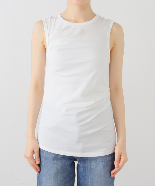 SLOBE IENA(スローブイエナ)の「Serque/セルク ギャザーノースリーブ(タンクトップ・レディース・ブラック/ホワイト・FREE)」の19枚目の写真