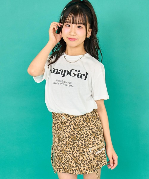 ANAP GｉRL（アナップガール）の「ロゴプリント Tシャツ（Tシャツ/カットソー・キッズ・サックスブルー/ネイビー/ホワイト・M/S/XS）」の8枚目の写真