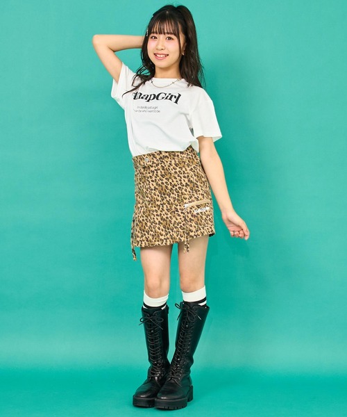 ANAP GｉRL（アナップガール）の「ロゴプリント Tシャツ（Tシャツ/カットソー・キッズ・サックスブルー/ネイビー/ホワイト・M/S/XS）」の10枚目の写真
