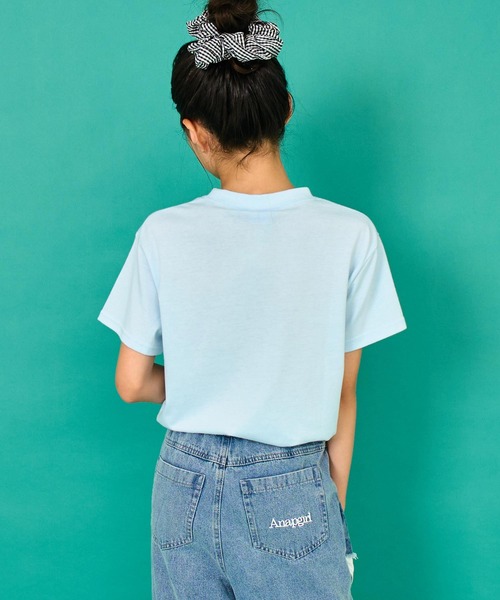ANAP GｉRL（アナップガール）の「ロゴプリント Tシャツ（Tシャツ/カットソー・キッズ・サックスブルー/ネイビー/ホワイト・M/S/XS）」の16枚目の写真
