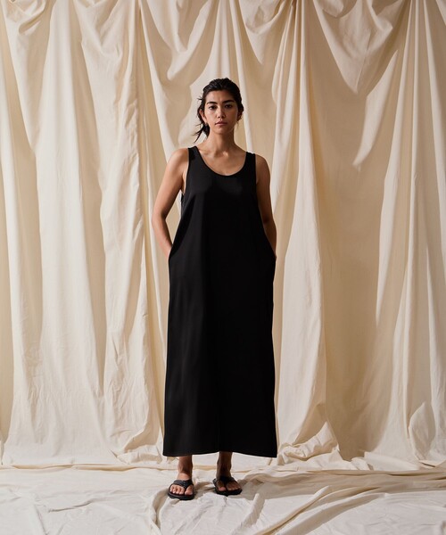 Saturdays NYC（サタデーズ ニューヨークシティ ）の「Jess Satin Tank Onepiece Dress（ワンピース・レディース・ブラウン/ブラック・L/M/S）」の2枚目の写真