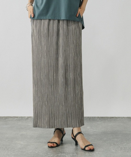 GLOBAL WORK（グローバルワーク）の「多機能プリーツIラインスカート/575805（スカート・レディース・ブラック/ライトグレー・REGULAR/SHORT）」の2枚目の写真