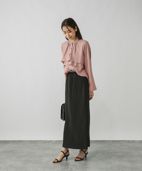 GLOBAL WORK（グローバルワーク）の「多機能プリーツIラインスカート/575805（スカート・レディース・ブラック/ライトグレー・REGULAR/SHORT）」の3枚目の写真