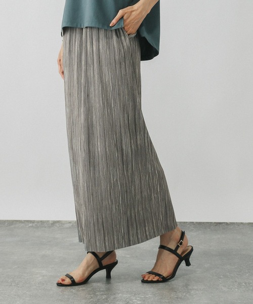 GLOBAL WORK（グローバルワーク）の「多機能プリーツIラインスカート/575805（スカート・レディース・ブラック/ライトグレー・REGULAR/SHORT）」の8枚目の写真