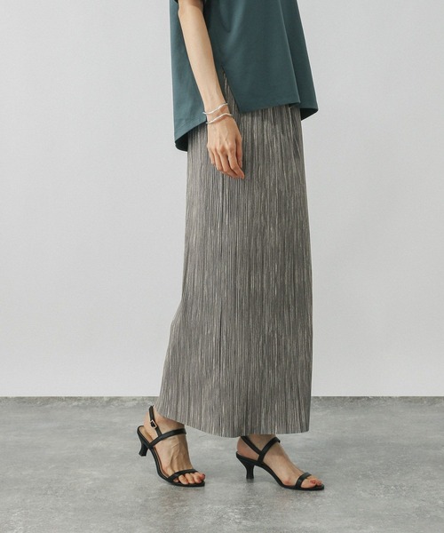 GLOBAL WORK（グローバルワーク）の「多機能プリーツIラインスカート/575805（スカート・レディース・ブラック/ライトグレー・REGULAR/SHORT）」の9枚目の写真