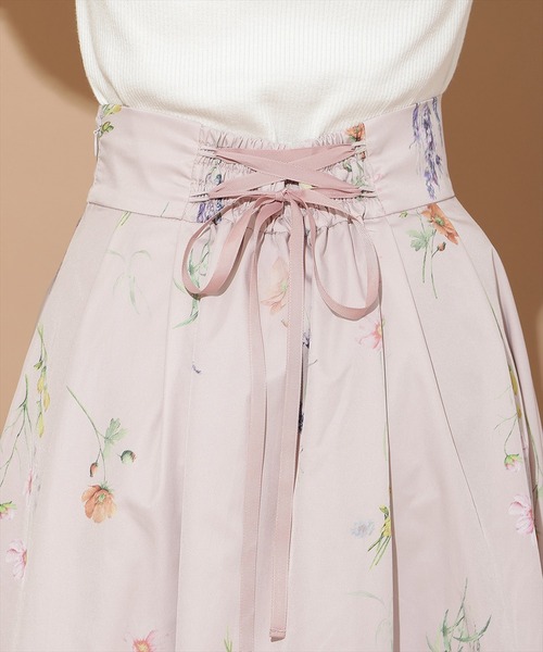 オータムボタニカルフラワータックスカート（スカート