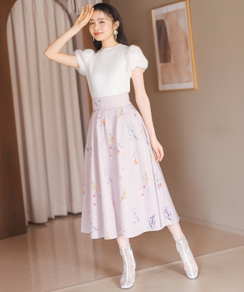 WILLSELECTION（ウィルセレクション）の「オータムボタニカルフラワータックスカート（スカート・レディース・ホワイト/ピンク/ブラウン・SMALL/MEDIUM）」の9枚目の写真