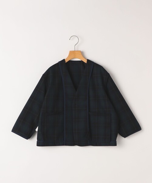 SHIPS(シップス)の「SHIPS KIDS:90cm /セレモニー チェック ノーカラー ジャケット(ノーカラージャケット・キッズ・ネイビー・90)」の4枚目の写真