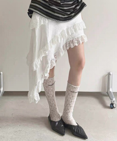 frunco(フランコ)の「ビンテージ風ベルト付きアシメスカート(スカート・レディース・ブラック/ホワイト・MEDIUM)」の19枚目の写真