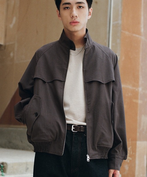 WYM LIDNM(ウィム バイ リドム)の「PE PLAID HARRINGTON JACKET(ブルゾン・メンズ・アッシュブラウン/チャコール・S/M/L)」の2枚目の写真