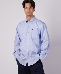 ブロード ストライプ 刺繍 シャツ
