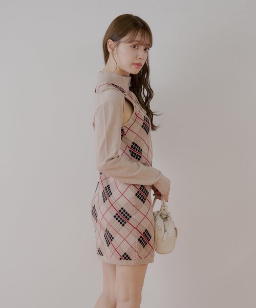 Chico(チコ)の「ボレロセットチェックアメスリミニワンピース(ワンピース・レディース・ブラック/ベージュ/グレー・FREE)」の18枚目の写真