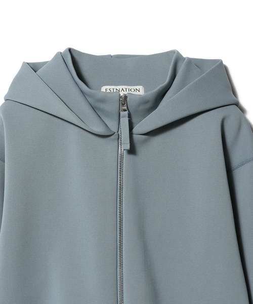 ESTNATION（エストネーション）の「ESTNATION / ミラノリブ フーディーブルゾン＜ECOPET＞（パーカー・メンズ・ブラック/ライトブルー/ライトグレー・MEDIUM/X-LARGE/LARGE）」の10枚目の写真