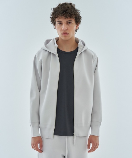 ESTNATION（エストネーション）の「ESTNATION / ミラノリブ フーディーブルゾン＜ECOPET＞（パーカー・メンズ・ブラック/ライトブルー/ライトグレー・MEDIUM/X-LARGE/LARGE）」の15枚目の写真