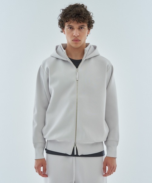 ESTNATION（エストネーション）の「ESTNATION / ミラノリブ フーディーブルゾン＜ECOPET＞（パーカー・メンズ・ブラック/ライトブルー/ライトグレー・MEDIUM/X-LARGE/LARGE）」の16枚目の写真