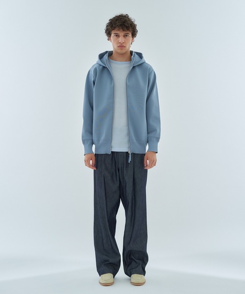 ESTNATION（エストネーション）の「ESTNATION / ミラノリブ フーディーブルゾン＜ECOPET＞（パーカー・メンズ・ブラック/ライトブルー/ライトグレー・MEDIUM/X-LARGE/LARGE）」の5枚目の写真