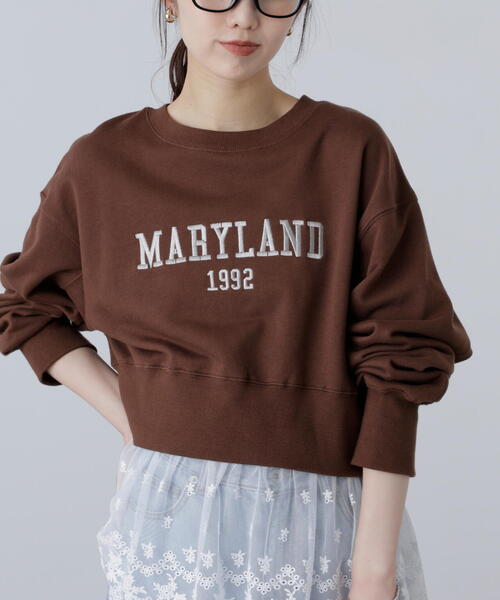 FREE'S MART（フリーズマート）の「◆カレッジロゴショート丈スウェット（スウェット・レディース・ホワイト系その他/ブラウン/ブラック・FREE）」の3枚目の写真