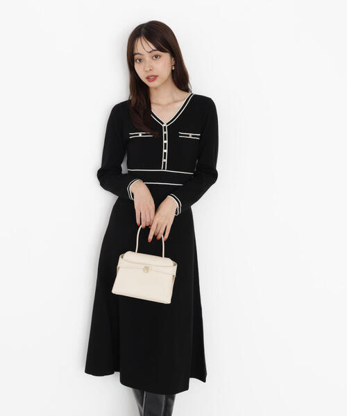 PROPORTION BODY DRESSING(プロポーションボディドレッシング)の「配色ラインニットワンピース / 1215240910(ワンピース・レディース・ブルー/ベージュ/ブラック・MEDIUM/SMALL)」の6枚目の写真