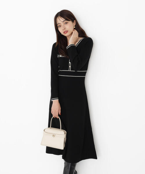 PROPORTION BODY DRESSING(プロポーションボディドレッシング)の「配色ラインニットワンピース / 1215240910(ワンピース・レディース・ブルー/ベージュ/ブラック・MEDIUM/SMALL)」の8枚目の写真
