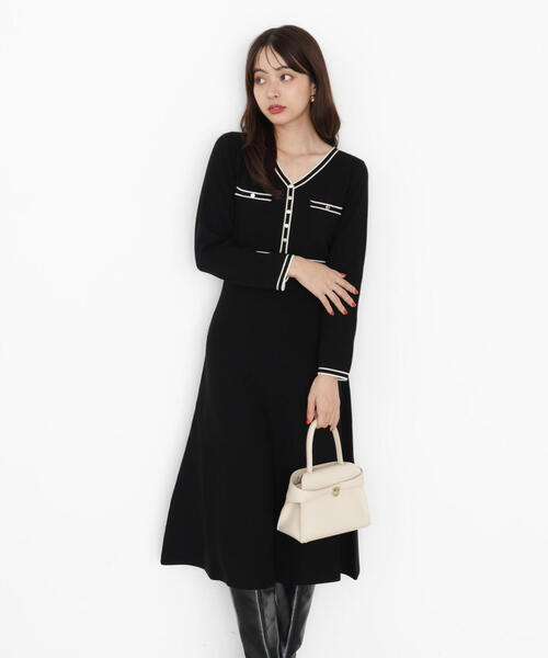 PROPORTION BODY DRESSING(プロポーションボディドレッシング)の「配色ラインニットワンピース / 1215240910(ワンピース・レディース・ブルー/ベージュ/ブラック・MEDIUM/SMALL)」の9枚目の写真