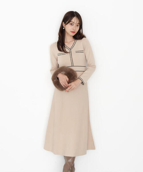 配色ラインニットワンピース 配色ラインニットワンピース / 1215240910（ワンピース）｜PROPORTION