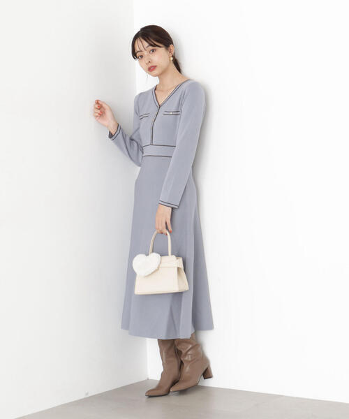 PROPORTION BODY DRESSING(プロポーションボディドレッシング)の「配色ラインニットワンピース / 1215240910(ワンピース・レディース・ブルー/ベージュ/ブラック・MEDIUM/SMALL)」の20枚目の写真
