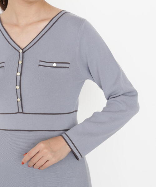 配色ラインニットワンピース / 1215240910（ワンピース）｜PROPORTION