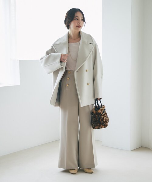 セール】【軽くて毎日着たい！】ロイヤルビーバーメタル釦Pコート