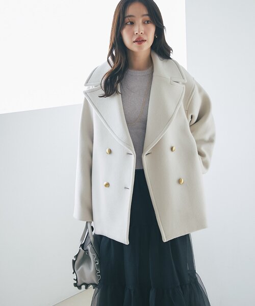 セール】【軽くて毎日着たい！】ロイヤルビーバーメタル釦Pコート