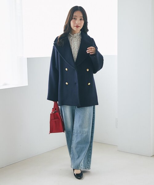 セール】【軽くて毎日着たい！】ロイヤルビーバーメタル釦Pコート