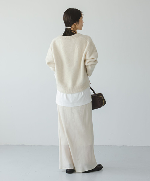 Noble（ノーブル）の「YAKクルーネックプルオーバー（ニット/セーター・レディース・ピンク/ホワイト系その他/ダークブルー・FREE）」の14枚目の写真