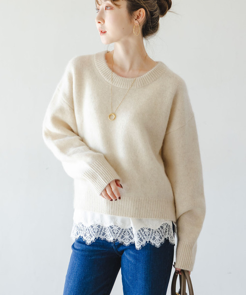 YAKクルーネックプルオーバー（ニット/セーター）｜NOBLE（ノーブル