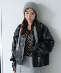 新品・未使用【カスタネ　Kastane】ジャケット　レザー　ブルゾン　アウター Kastane ブルゾン アウター 「2サイズ展開」フェイクレザー