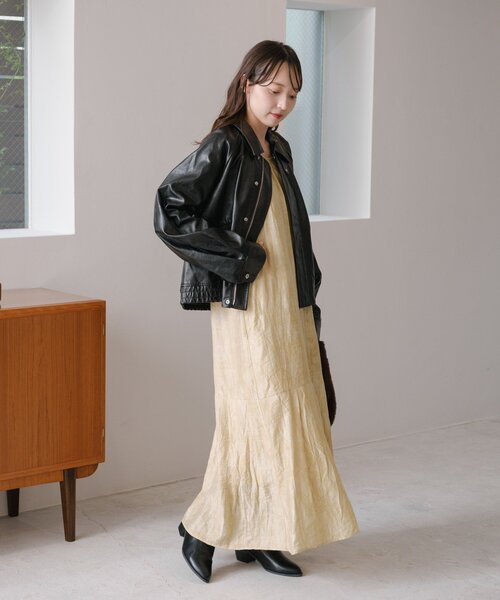 Kastane（カスタネ）の「【2サイズ展開/襟2WAY】フェイクレザー