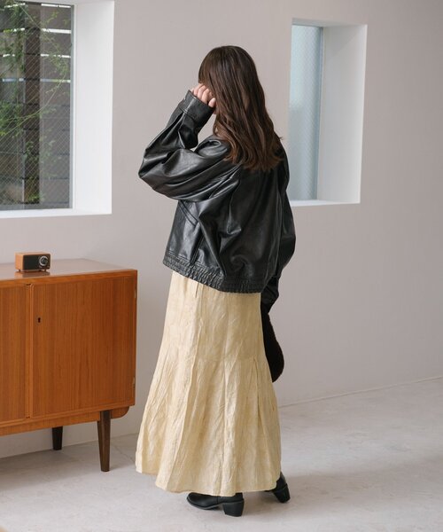 Kastane（カスタネ）の「【2サイズ展開/襟2WAY】フェイクレザー