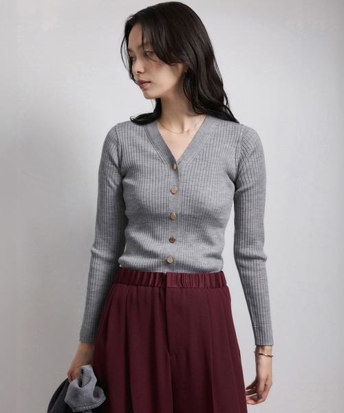 ハイゲージワイドリブニットカーディガン（カーディガン/ボレロ