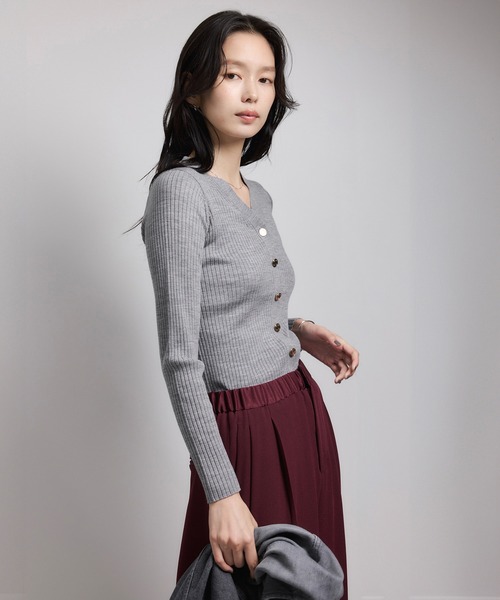 ハイゲージワイドリブニットカーディガン（カーディガン/ボレロ