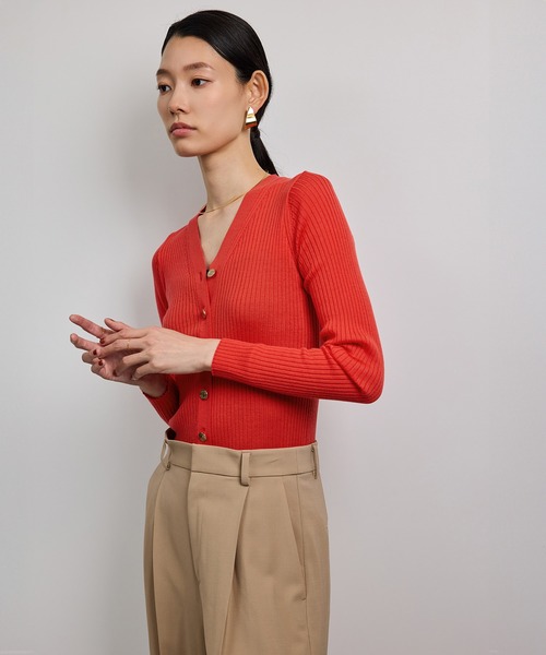 ハイゲージワイドリブニットカーディガン（カーディガン/ボレロ