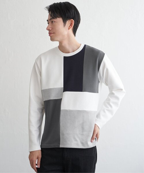 ikka(イッカ)の「【芸能人着用】ブロックスダンボールクルーネック(スウェット・メンズ・ホワイト/ネイビー/ワイン/グリーン・M/L/XL/S)」の12枚目の写真
