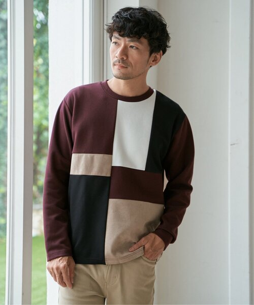 ikka(イッカ)の「【芸能人着用】ブロックスダンボールクルーネック(スウェット・メンズ・ホワイト/ネイビー/ワイン/グリーン・M/L/XL/S)」の16枚目の写真