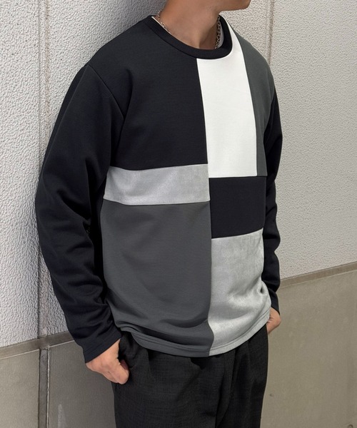 ikka(イッカ)の「【芸能人着用】ブロックスダンボールクルーネック(スウェット・メンズ・ホワイト/ネイビー/ワイン/グリーン・M/L/XL/S)」の1枚目の写真