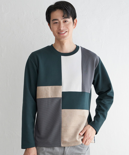 ikka(イッカ)の「【芸能人着用】ブロックスダンボールクルーネック(スウェット・メンズ・ホワイト/ネイビー/ワイン/グリーン・M/L/XL/S)」の6枚目の写真